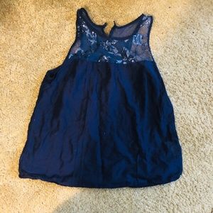 Blue sleeveless top